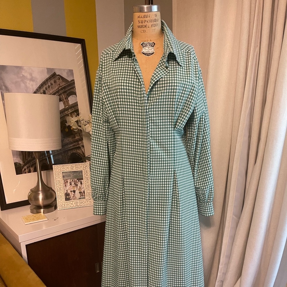 Green Gingham Maxi Dress